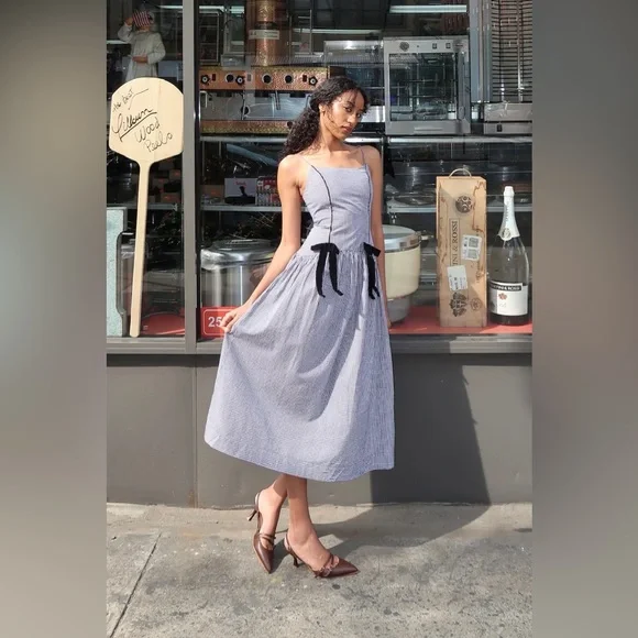 NWT Damson Madder Persephone Midi Dress in Black Gingham UK 16 / US 12 - Picture 13 of 16